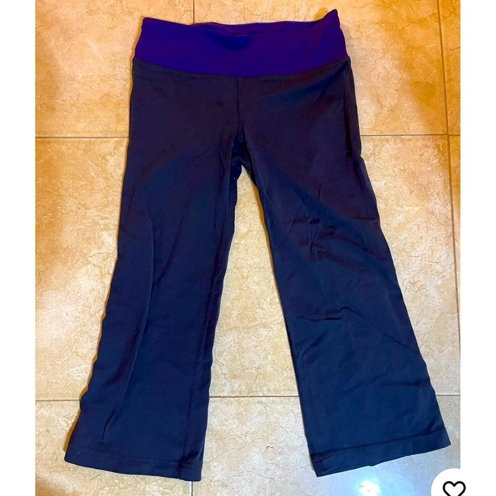 GapFit Women's Capri Leggings Black/ Blue Sz XS Activewear Running Yoga